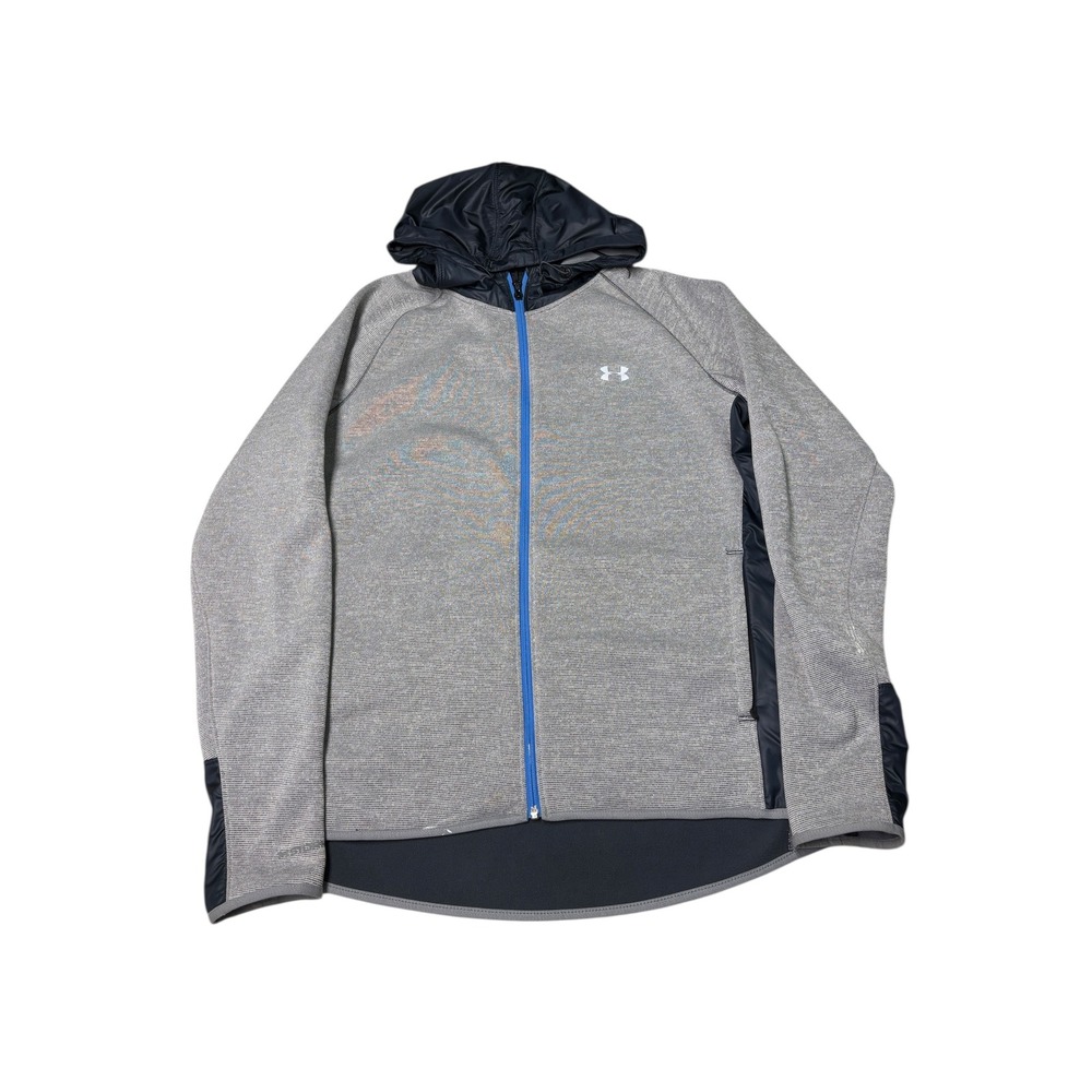 Under Armour ColdGear Hooded Fleece Zip Jacket Gray Black XL